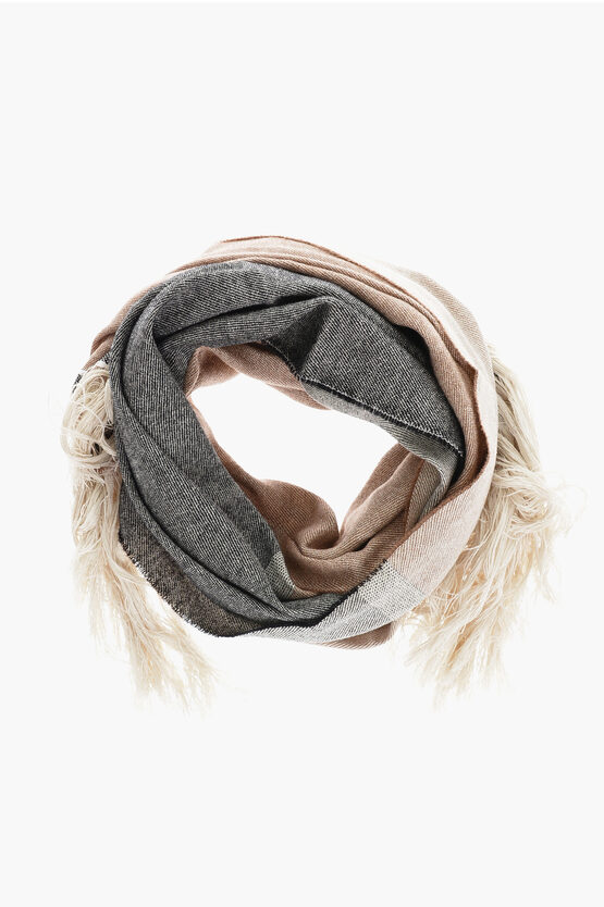 Shop Max Mara Linen And Virgin Wool Aeroso Scarf With Fringes