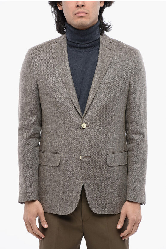 NINO DANIELI LINEN BLEND BLAZER WITH FLAP POCKETS
