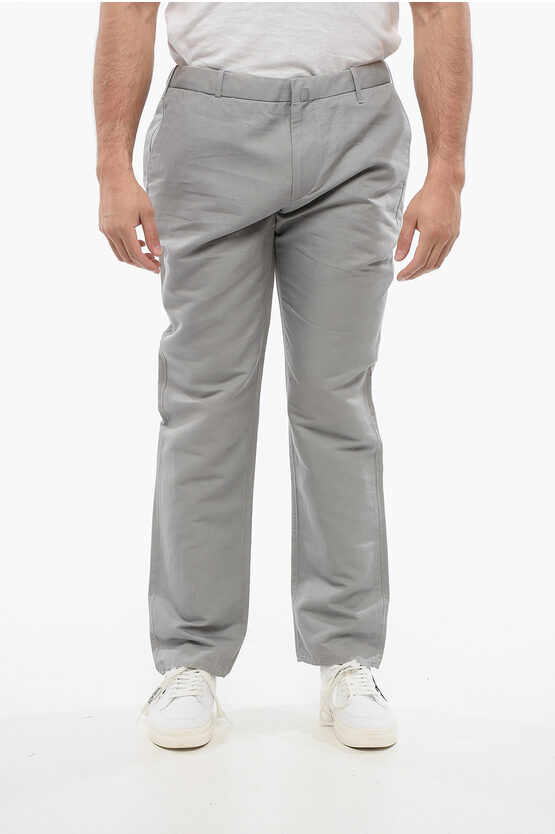 Corneliani Linen Blend Chinos Pants With Belt Loops