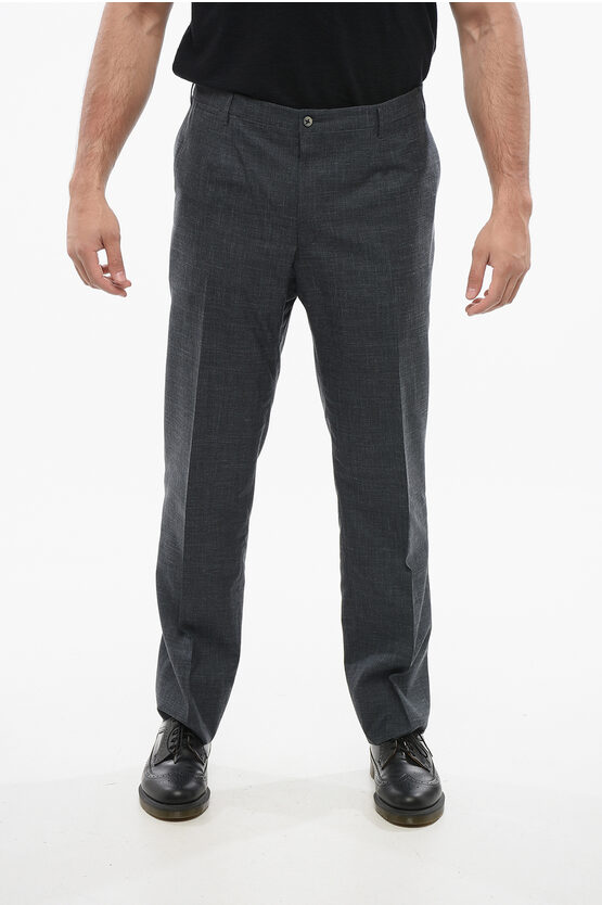 Corneliani Linen Blend Unlined Pants With Belt Loops