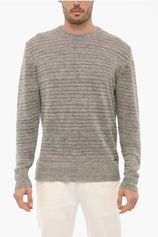 Woolrich Linen Crew-neck Sweater In Gray