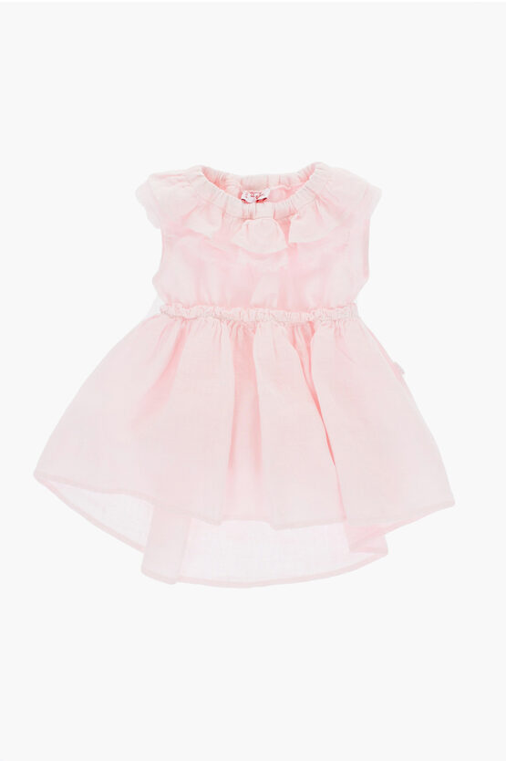 Il Gufo Linen Dress With Pleats Details