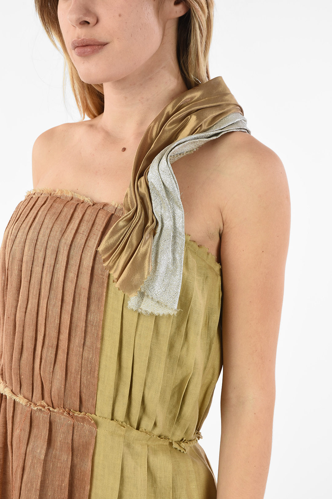 Rodarte Linen Flared Mini Dress women 