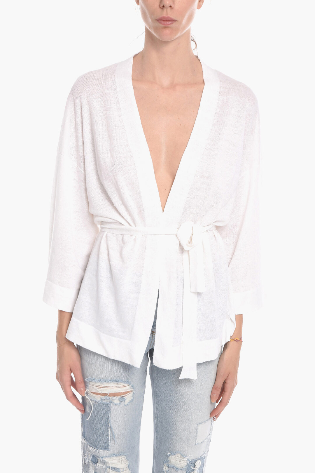 Linen knit cardigan hotsell