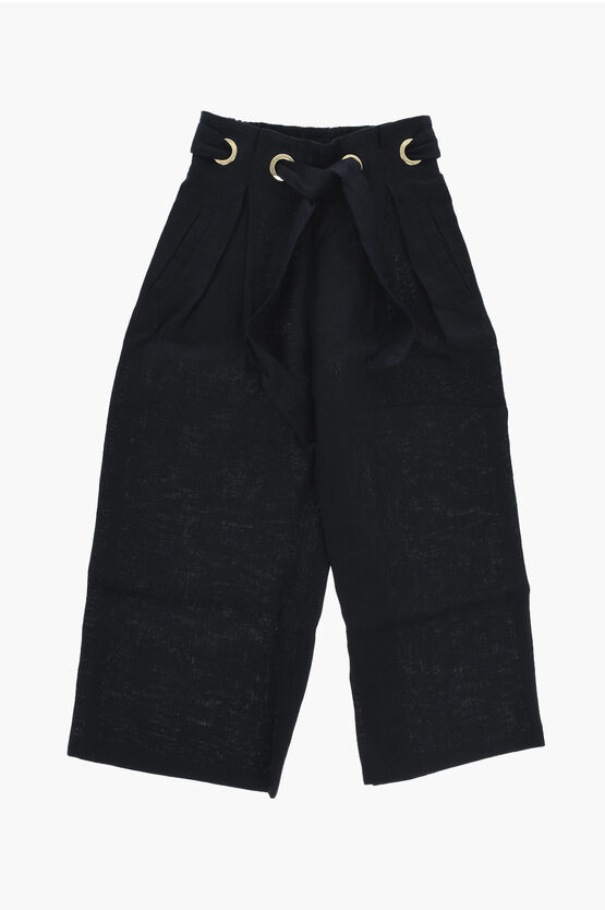 Shop Chloé Linen Palazzo Pants With Belt