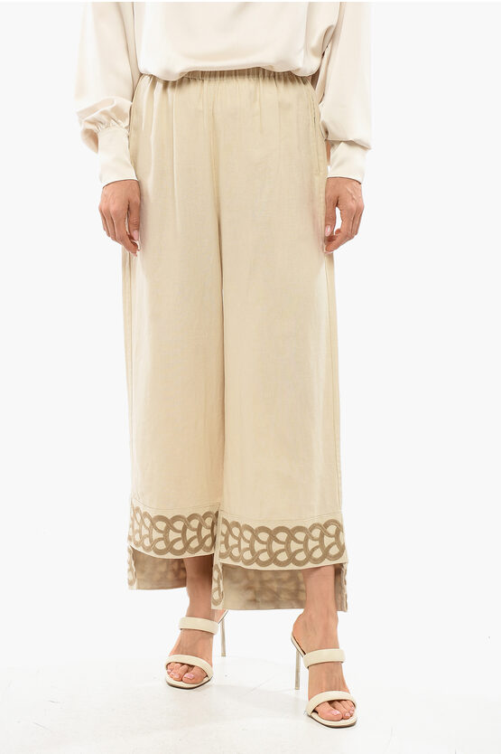 By Malene Birger Linen Palazzo Pants In Neutral