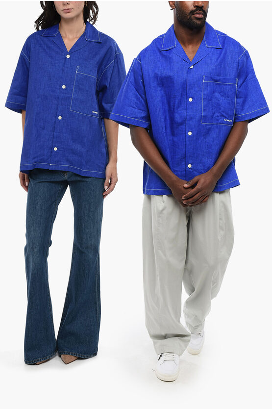 Linen Shirt With Br… - image