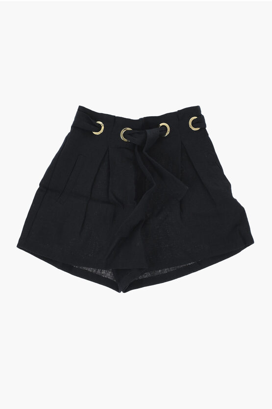 Chloé Linen Shorts With Belt