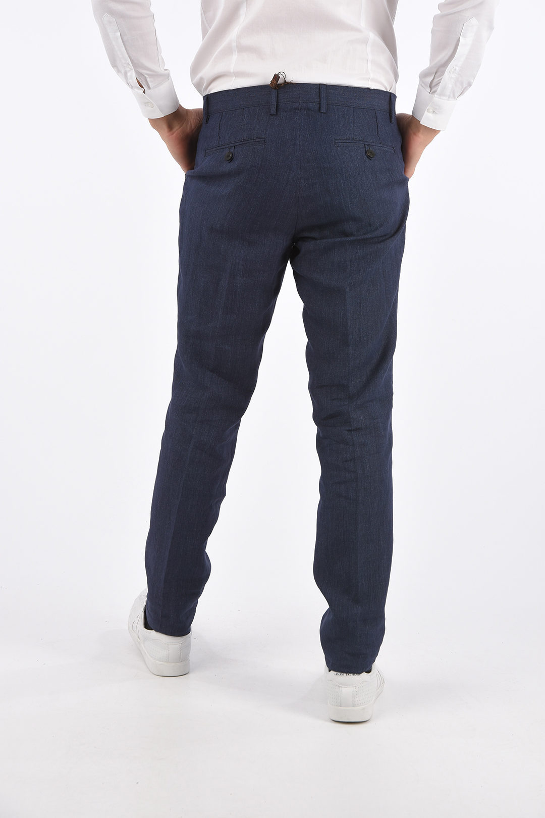 Etro Linen Slim Fit Pants men Glamood Outlet