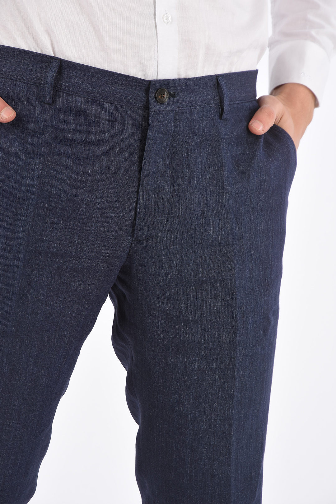 Etro Linen Slim Fit Pants men Glamood Outlet