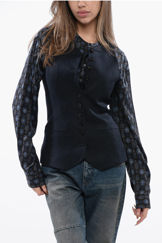 Chloé Linen Twill Vest With Flush Pockets