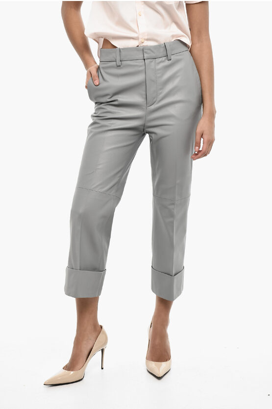 Dsquared2 Lining Cropped Leather Pants