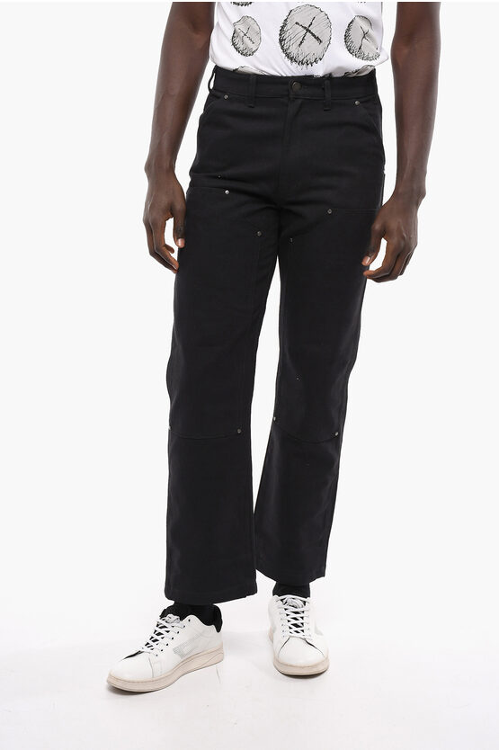 Dickies Logo-button Cotton Cargo Trousers In Black