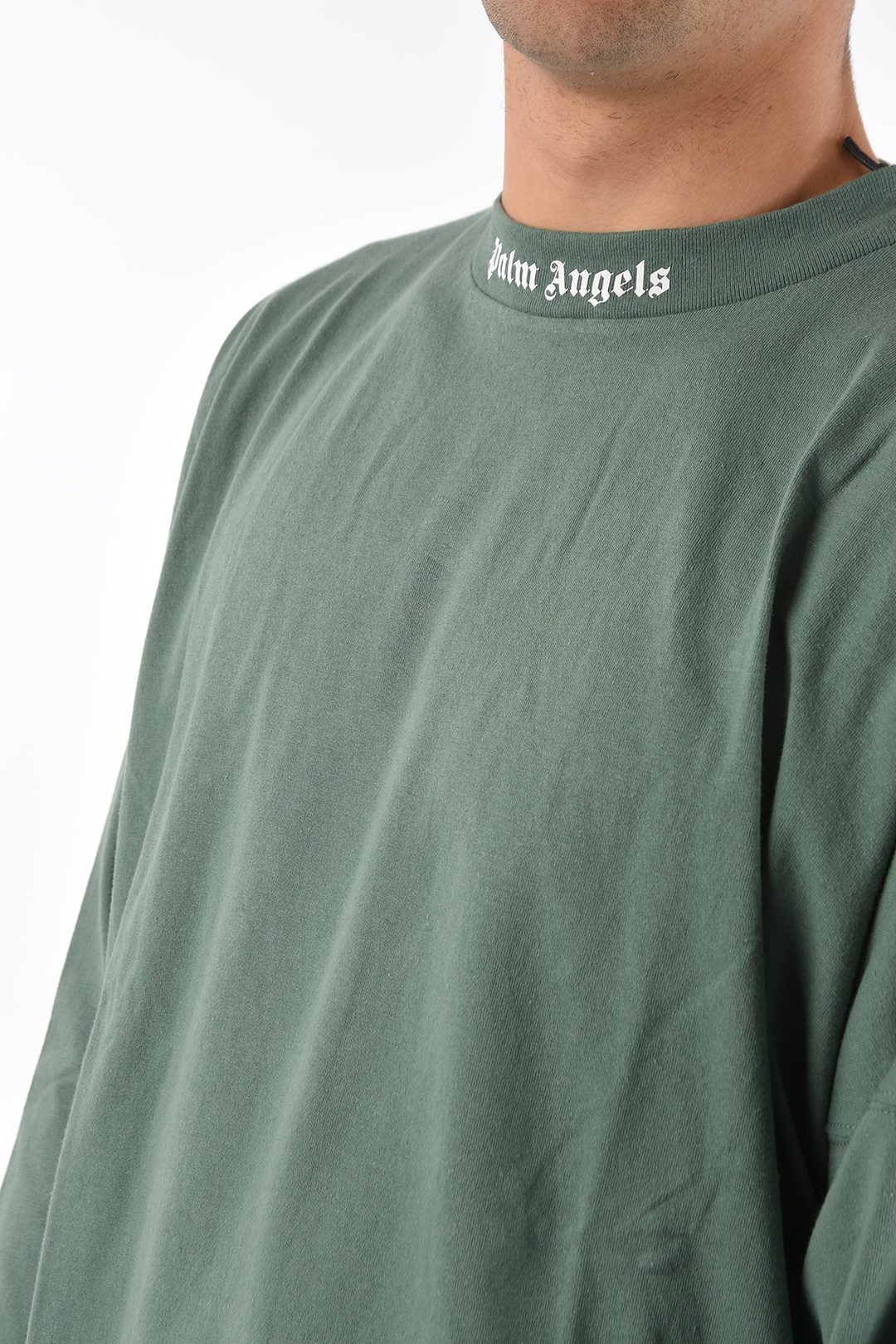 Palm Angels logo embossed long sleeve t-shirt men - Glamood