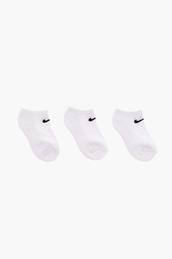 Nike Logo Embroidered 3 Stretch Socks Set In White