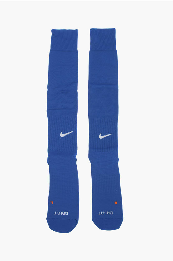 Nike Logo Embroidered Football Long Socks In Blue