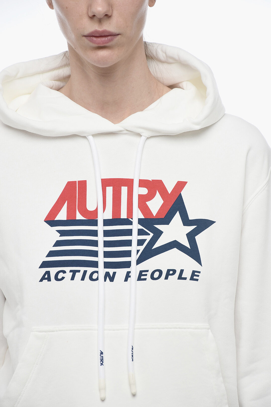 Autry Logo Print Brushed Cotton Hoodie women - Glamood Outlet