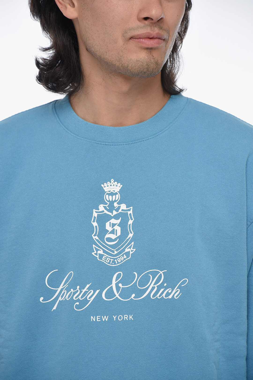 Sporty & Rich Logo Print Crewneck Sweatshirt men - Glamood
