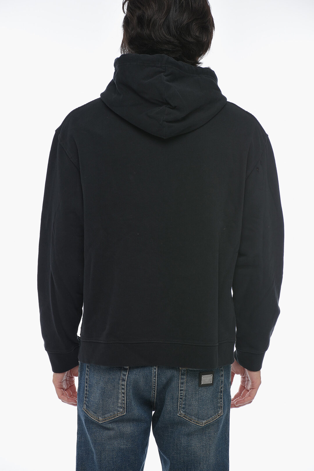 Logo Print Distressed Effect DESTROYED Hoodie