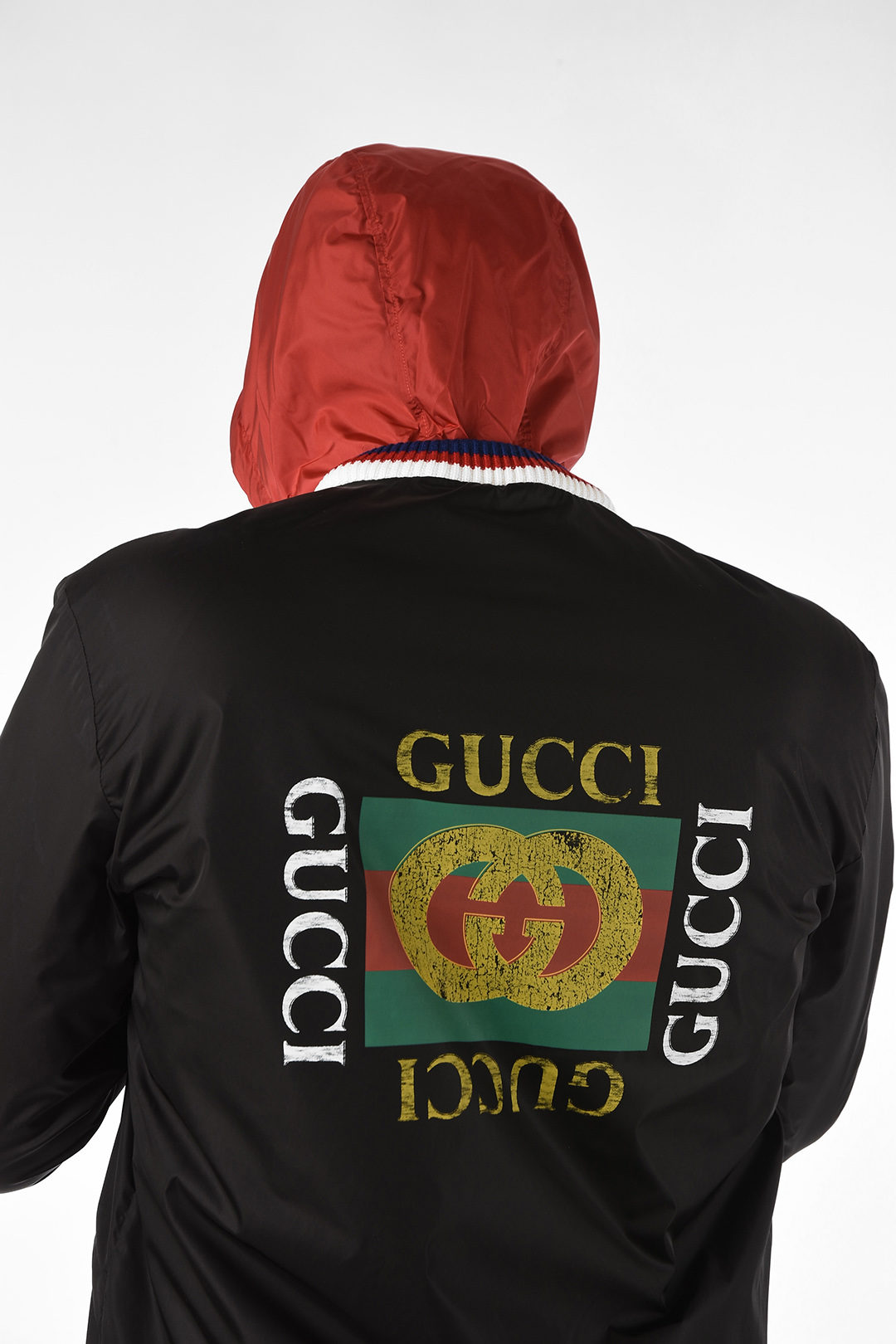 Gucci logo print jacket with hood men - Glamood Outlet