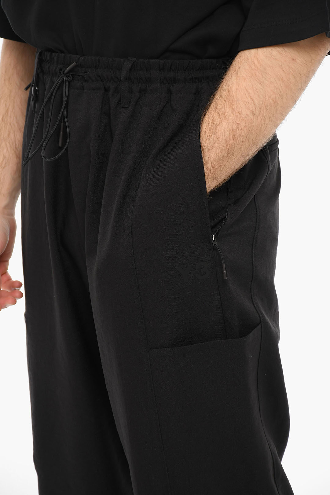Y-3 by Yohji Yamamoto Logo Print Pants With Drawstrings men