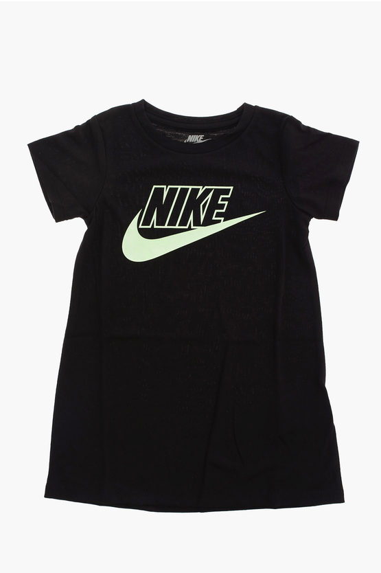 Nike Logo-print Short Sleeve Dress In Black