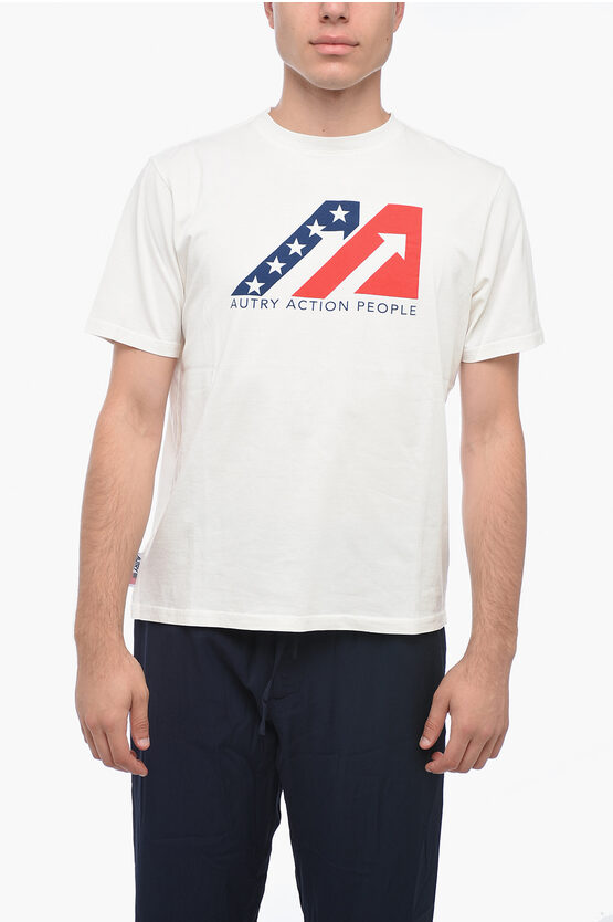 Shop Autry Logo Print Short Sleeved T-shirt