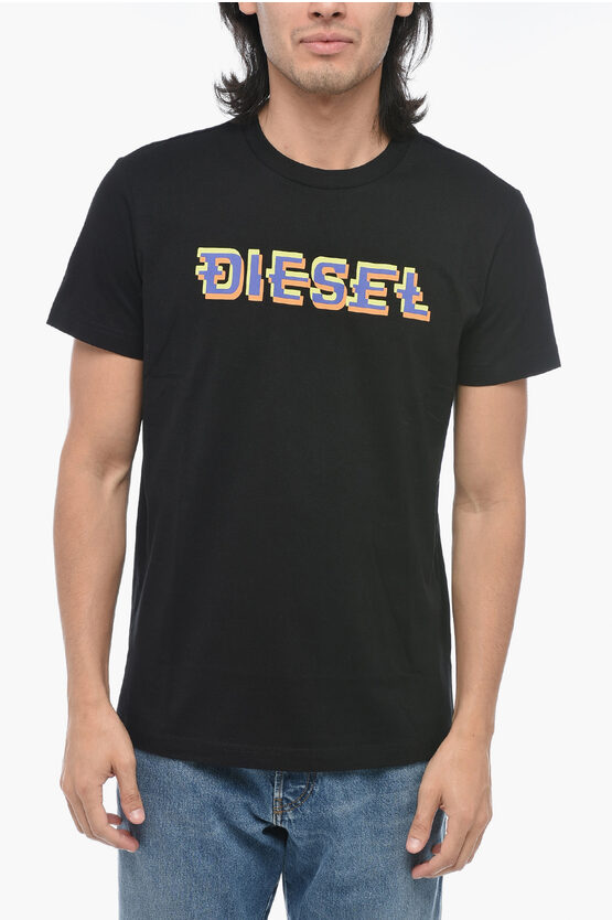 Shop Diesel Logo Print T-diegor-k52 T-shirt