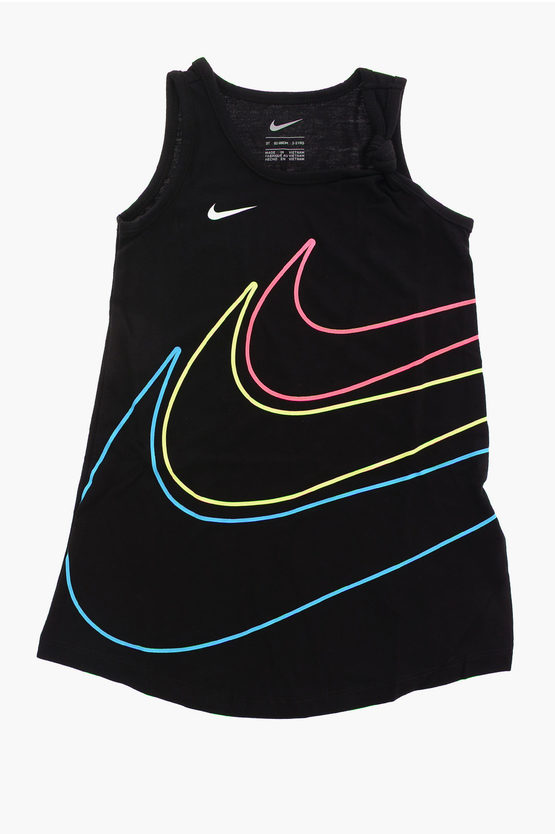 Nike Logo-print Tank Dress In Black