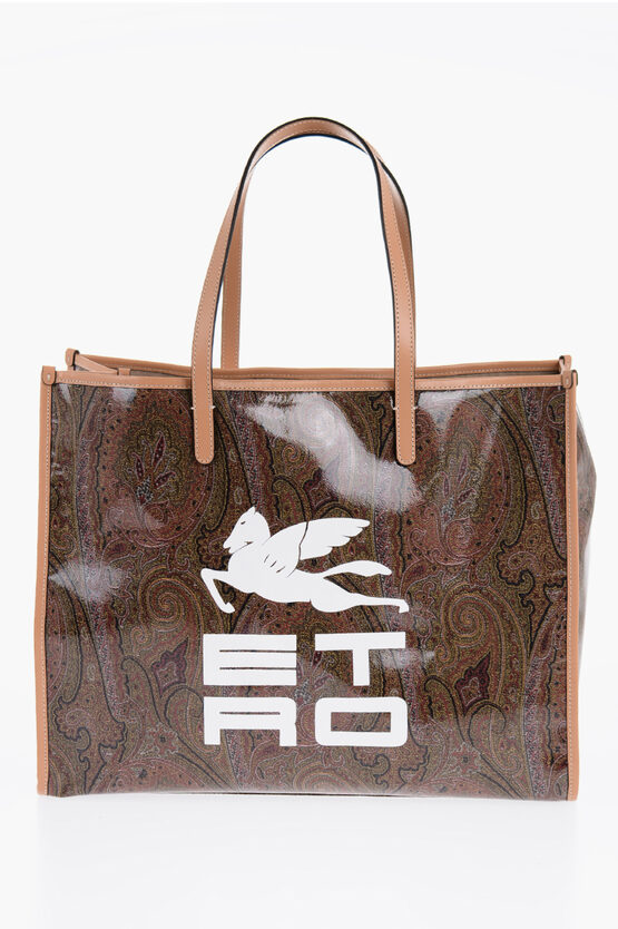 ETRO LOGO PRINT TOTE BAG WITH PIASLEY PATTERN 