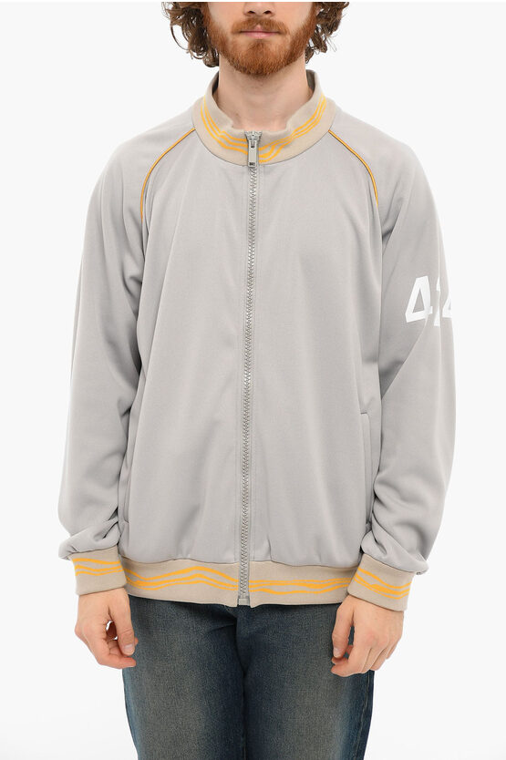 424 Logo Print Zipped Sweatshirt In Grey