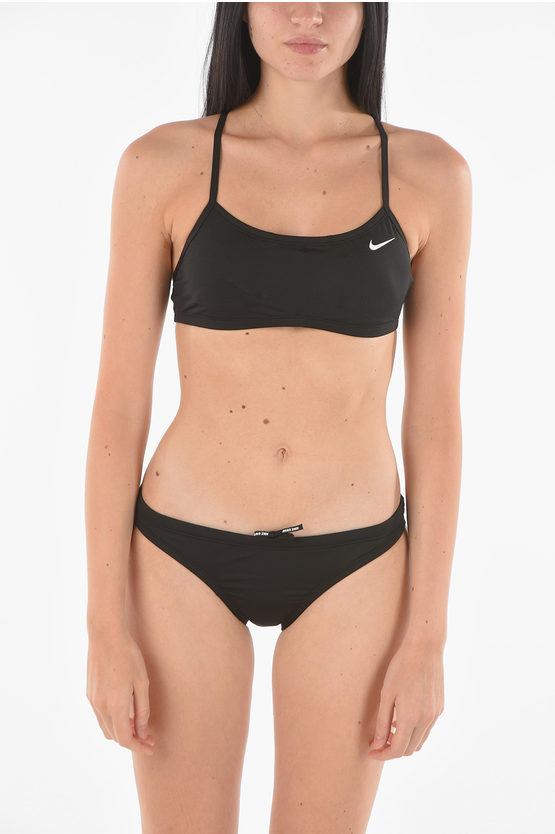 Nike Logo Printed Bikini In Black