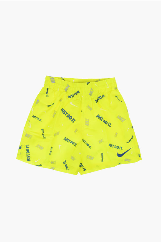 Logo Printed Boxer Swimsuit