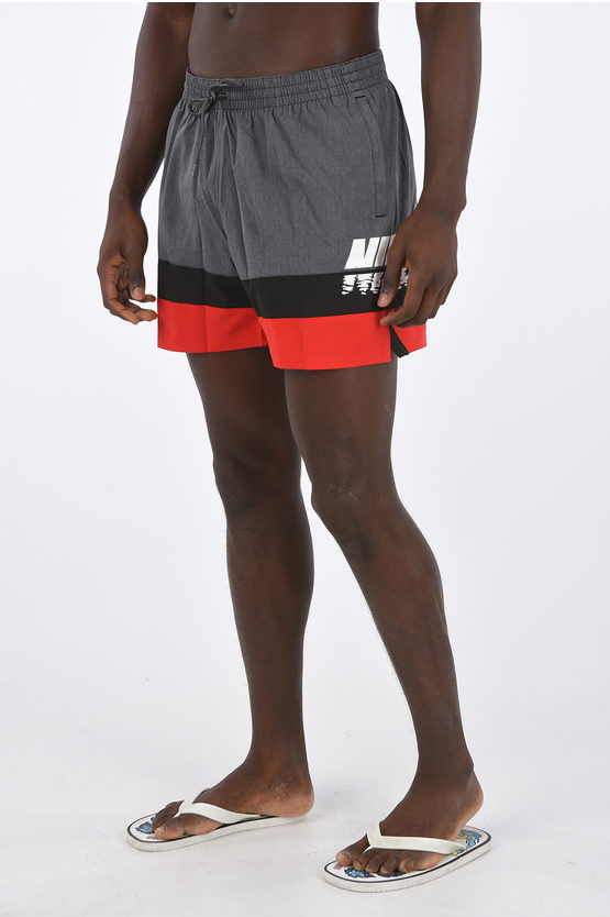 Nike Logo Printed Boxer Swimsuit In Multi