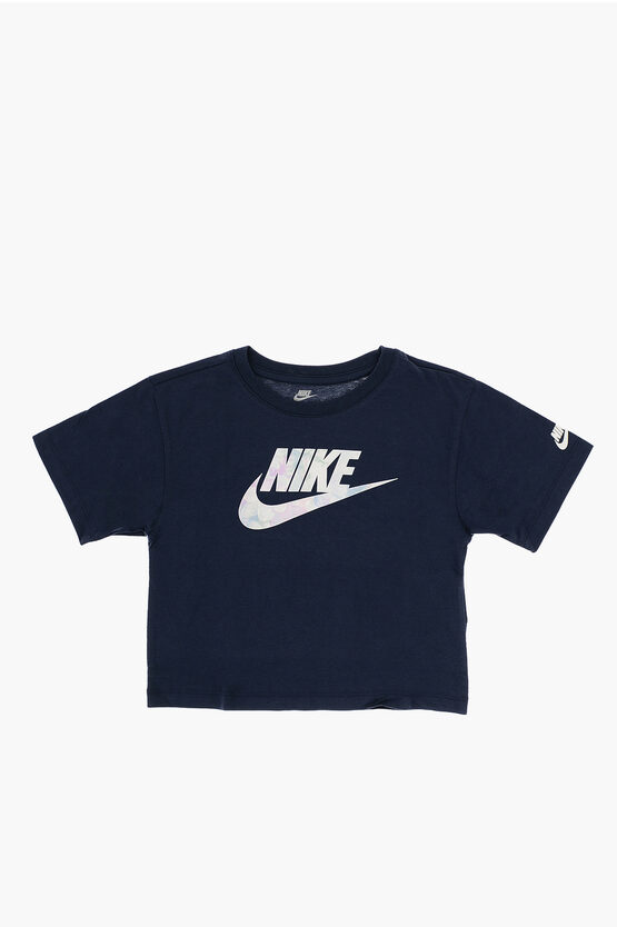 Nike Logo Printed Boxy Fit Crew-neck T-shirt In Black