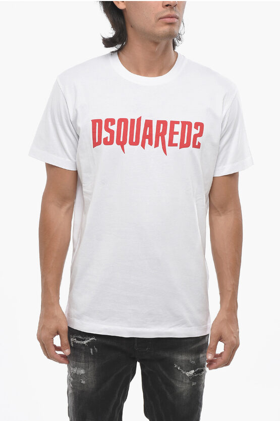 Dsquared2 Logo Printed Cool Fit Crew-neck T-shirt In White