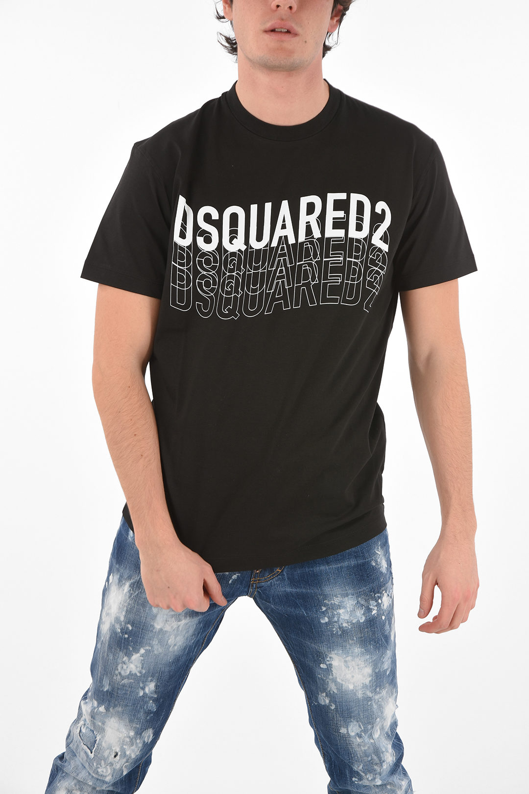 DSQUARED2  T-Shirt Short Sleeves Slim Fit Printed Logo All Sizes S M L XL XXL 