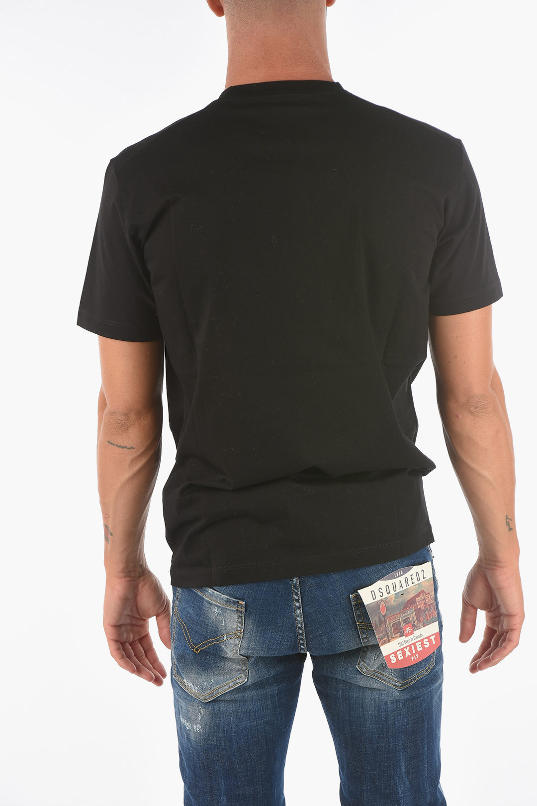 DSQUARED2 Mens Moto Logo Stud Fit T-Shirt 
