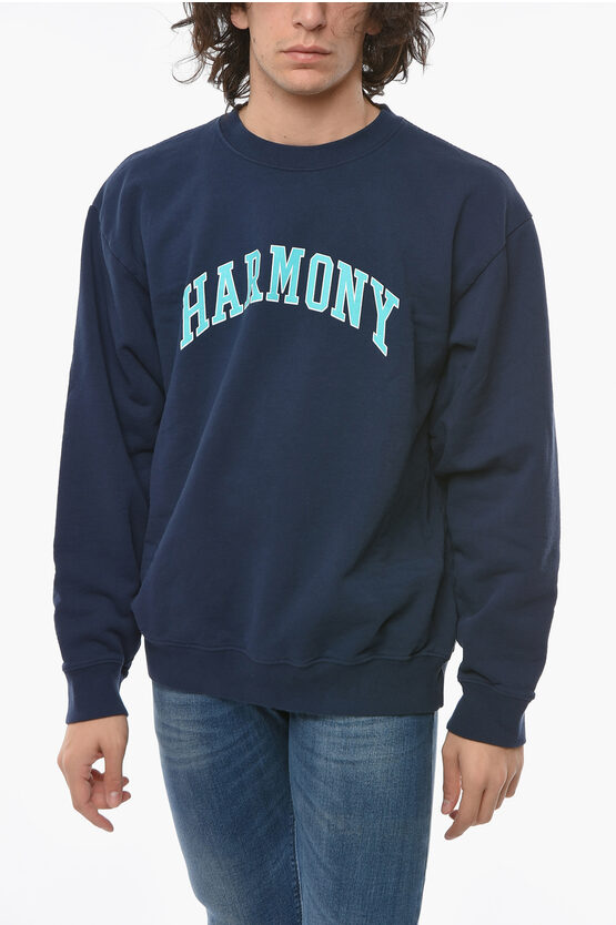Harmony Logo Printed Crew-neck Sweatshirt In Blue