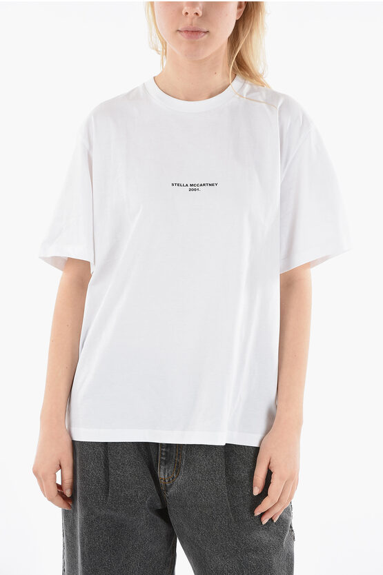 Stella Mccartney Logo Printed Crew-neck T-shirt In White