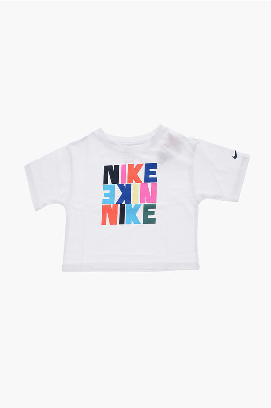 Nike Logo Printed Crew-neck T-shirt In White