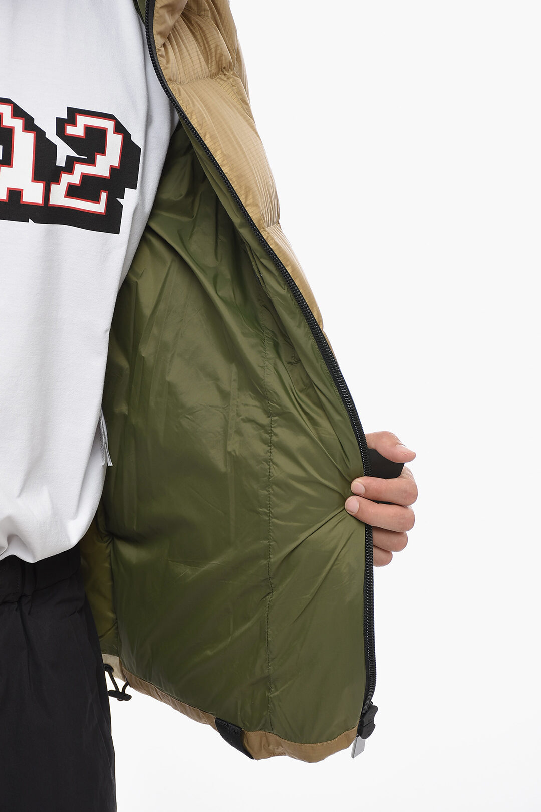 Dsquared2 Logo Printed Down Jacket with Zipped Pockets men