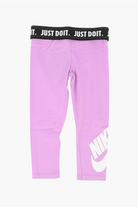 Nike Kids' Logo Printed Leggings In Pink