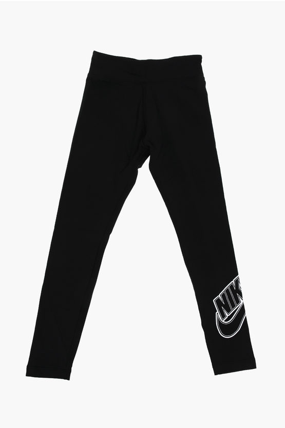 Nike Logo Printed Leggings In Black