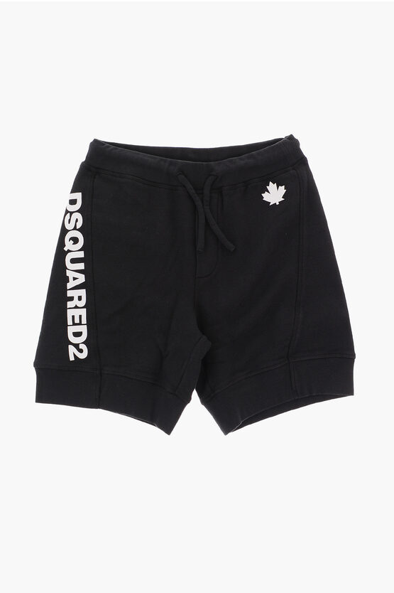 Dsquared2 Logo Printed Sweat Shorts In Black