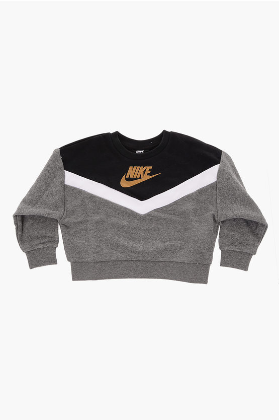 Nike Logo Printed Sweatshirt In Gray