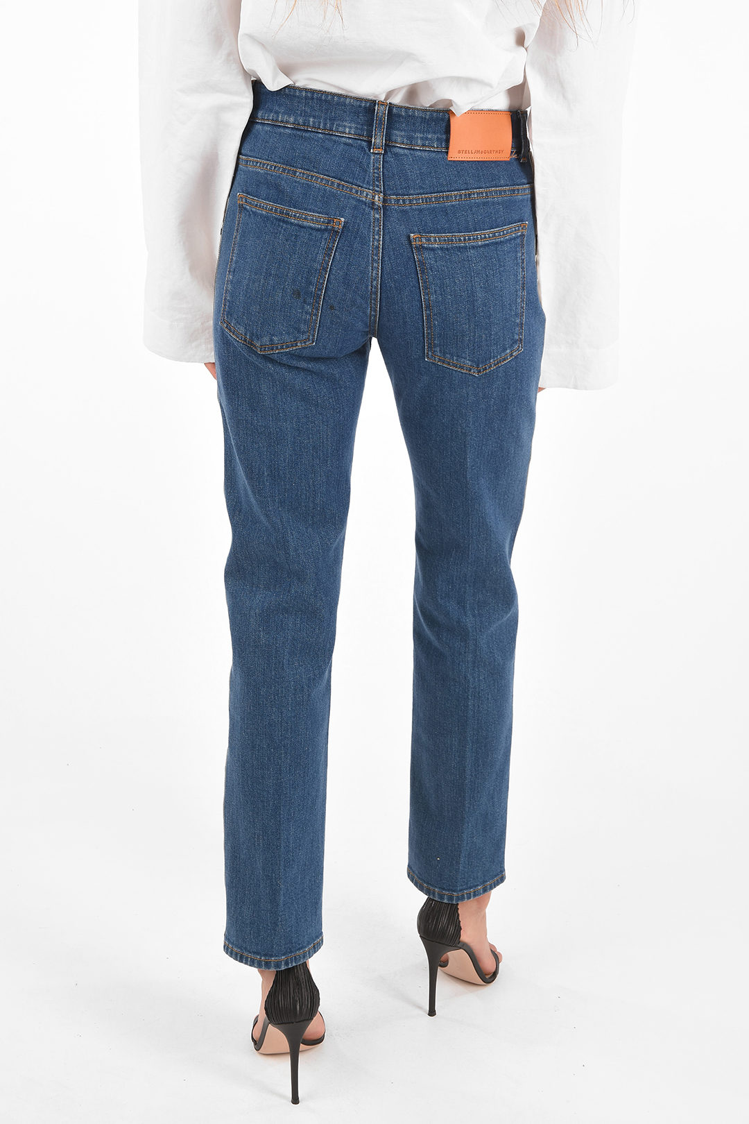 Stella McCartney Logo Side Band Straight Fit Jeans women