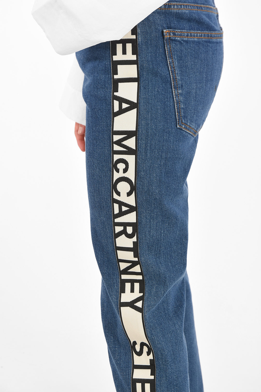 Stella McCartney Logo Side Band Straight Fit Jeans women