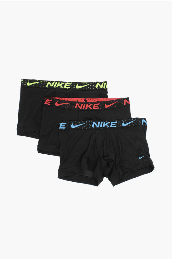 Nike Logoed Drawstring Waist Dri-fit 3 Pairs Of Boxers Set In Black