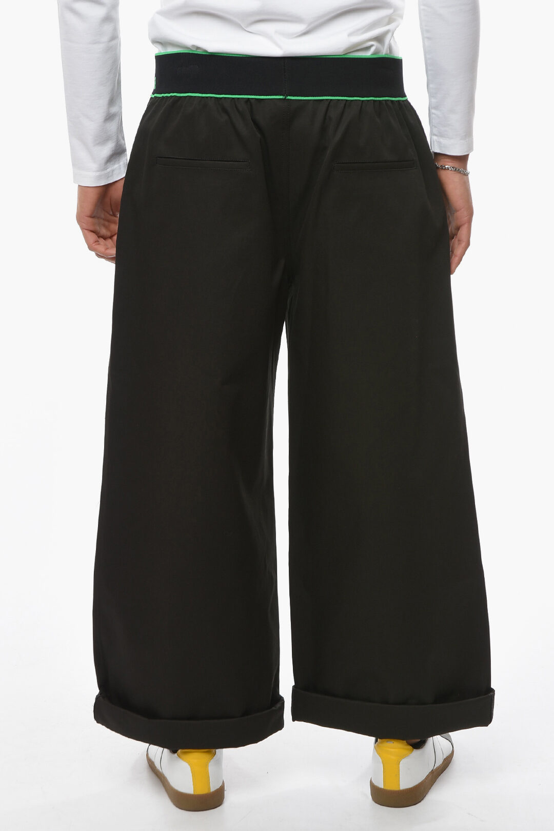 【送料&関税込】Bottega Veneta Elastic Waist Wide Leg Trouse Bottega Veneta - Fluid Dark Green Wide Leg Pant | Mitchell